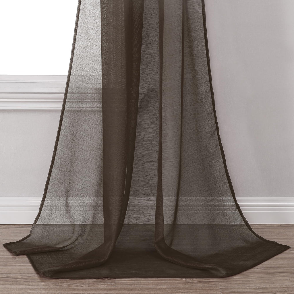 Donren Chocolate Brown Window Scarf For Outdoor Decoration - Add Luxury Beautiful Elegant Effect To Curtain Panels (1 Panel, 52