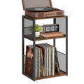 VASAGLE Record Player Stand, 3-Tier Side Table, Vinyl Record Storage up to 100 Albums, End Table for Living Room, Bedroom, Rusti