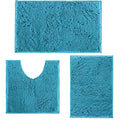 Run Helix Teal Blue Bathroom Rugs Bath Mats For Chenillen Rug Set 3 Piece Nonslip Mats, Absorbent Shaggy Rugs, Machine Wash, Pe