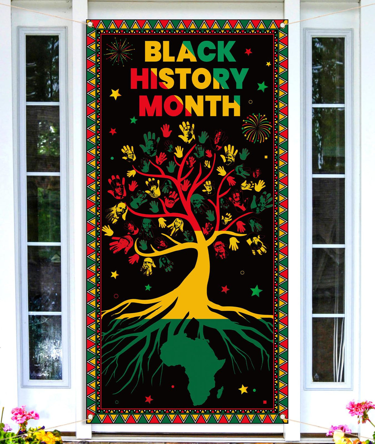 Sunwer Black History Month Door Cover Afro African American Heritage F
