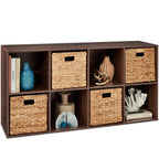 Best Choice Products 8-Cube Storage Organizer, 11In Shelf Opening, Bookcase, Display Shelf, Customizable W/ 3 Removable Back Panels – Walnut