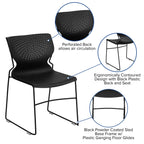 Flash Furniture HERCULES Series 661 lb. Capacity Black Full Back Stack Chair with Black Powder Coated Frame
