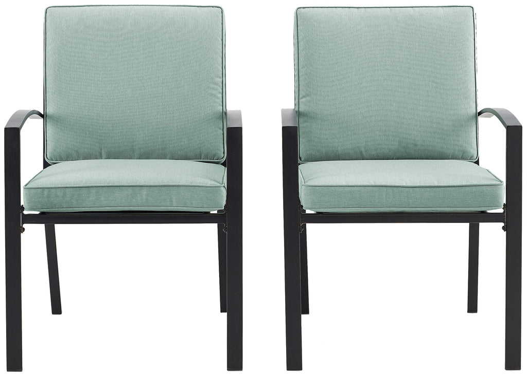 Crosley Furniture Kaplan 2-Piece Outdoor Chair Set, Dining Patio Chairs For Deck, Backyard, Oiled Bronze With Mist Cushions