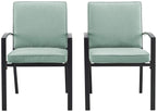 Crosley Furniture Kaplan 2-Piece Outdoor Chair Set, Dining Patio Chairs For Deck, Backyard, Oiled Bronze With Mist Cushions