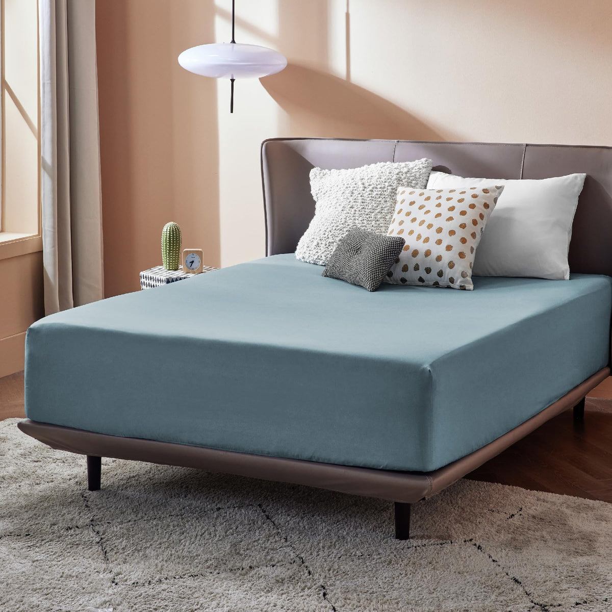 Bedsure Fitted Sheet Full Size Only - Brushed Microfiber Bed Sheets, Ultra Soft & Breathable, Fade Resistant & Easy Care (Grey B