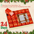 Christmas Advent Calendar 2024 Jigsaw Puzzles - Fireplace 1000 Pieces Holiday Puzzles For Kids And Adults, 27.6 In X 19.7 In, 24
