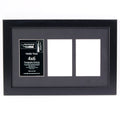 Creative Letter Art 4    x 6    Multiple Opening Picture Frame Collage with 3 holes, Manhattan Black Frame with 10 x 16-inch Bla
