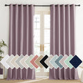 NICETOWN Chaise Mauve Vintage Linen 100% Blackout Curtains for Living Room, Thermal Insulated Curtains 84 Long, Noise Reducing W