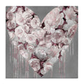 Stupell Industries Pink Rose Heart Over Grey with Paint Drip Wall Art, 24x24, Gray