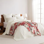 Levtex Home - Cross Stitch Cream Bedspread Set - Full Quilted Bedspread And Two Standard Shams - Cross Stitch Pattern - Bedsprea