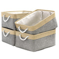 Sacyic Organization and Storage Basket for Organizing - Large 4 Pack 16x12x8 inch Collapsible Baskets for Shelves Fabric Storage