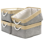 Sacyic Organization and Storage Basket for Organizing - Large 4 Pack 16x12x8 inch Collapsible Baskets for Shelves Fabric Storage