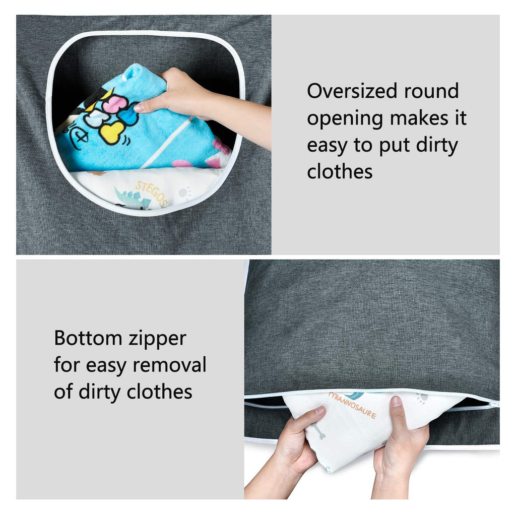 Kingsuslay Hanging Laundry Bag With Over Door Hooks, Over Door Laundry Bag And Space Saving Laundry Bag With Zipper, Hanging Ham