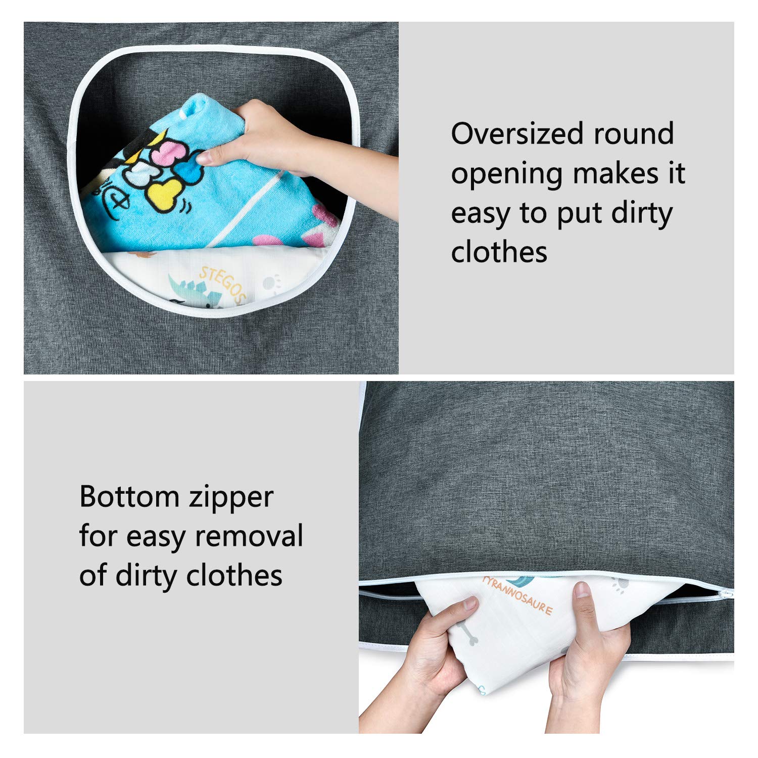 Kingsuslay Hanging Laundry Bag With Over Door Hooks, Over Door Laundry Bag And Space Saving Laundry Bag With Zipper, Hanging Ham