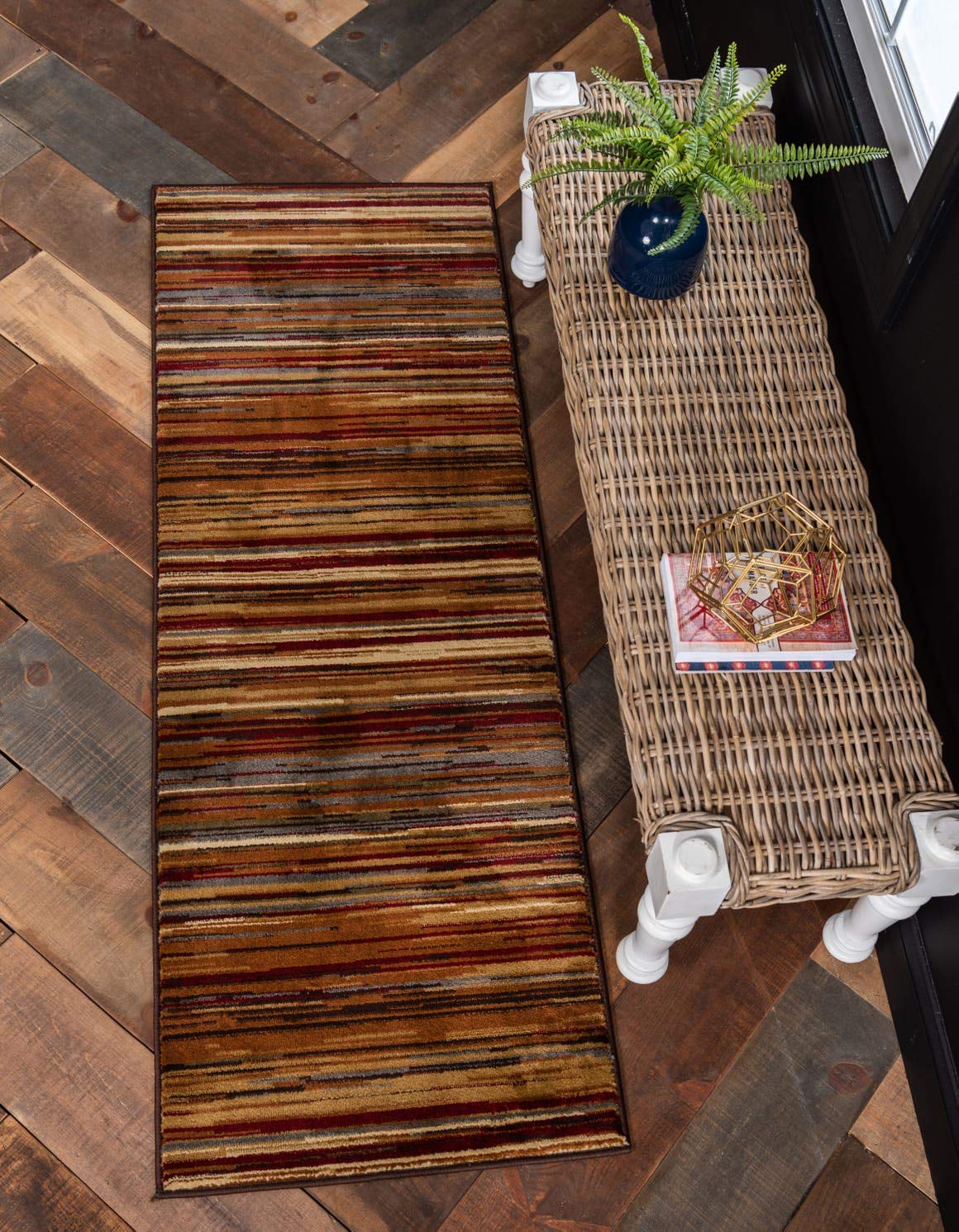 Unique Loom Barista Collection Area Rug - Icatu (2 2 x 6 1 Runner, Beige/ Brown)
