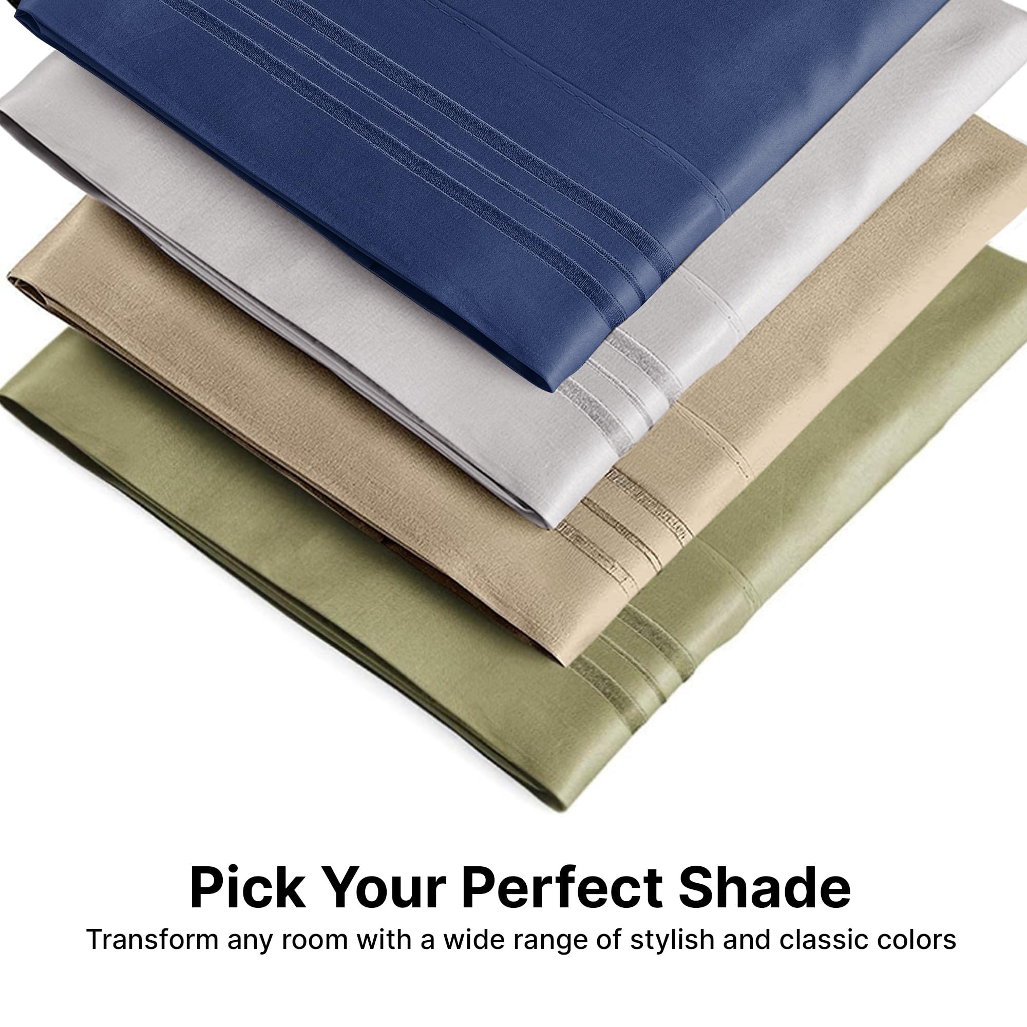 Cgk Unlimited Queen Size Microfiber Pillowcase Set Of 4 - Soft, Premium Quality, Machine Washable, Protective, Sky Blue