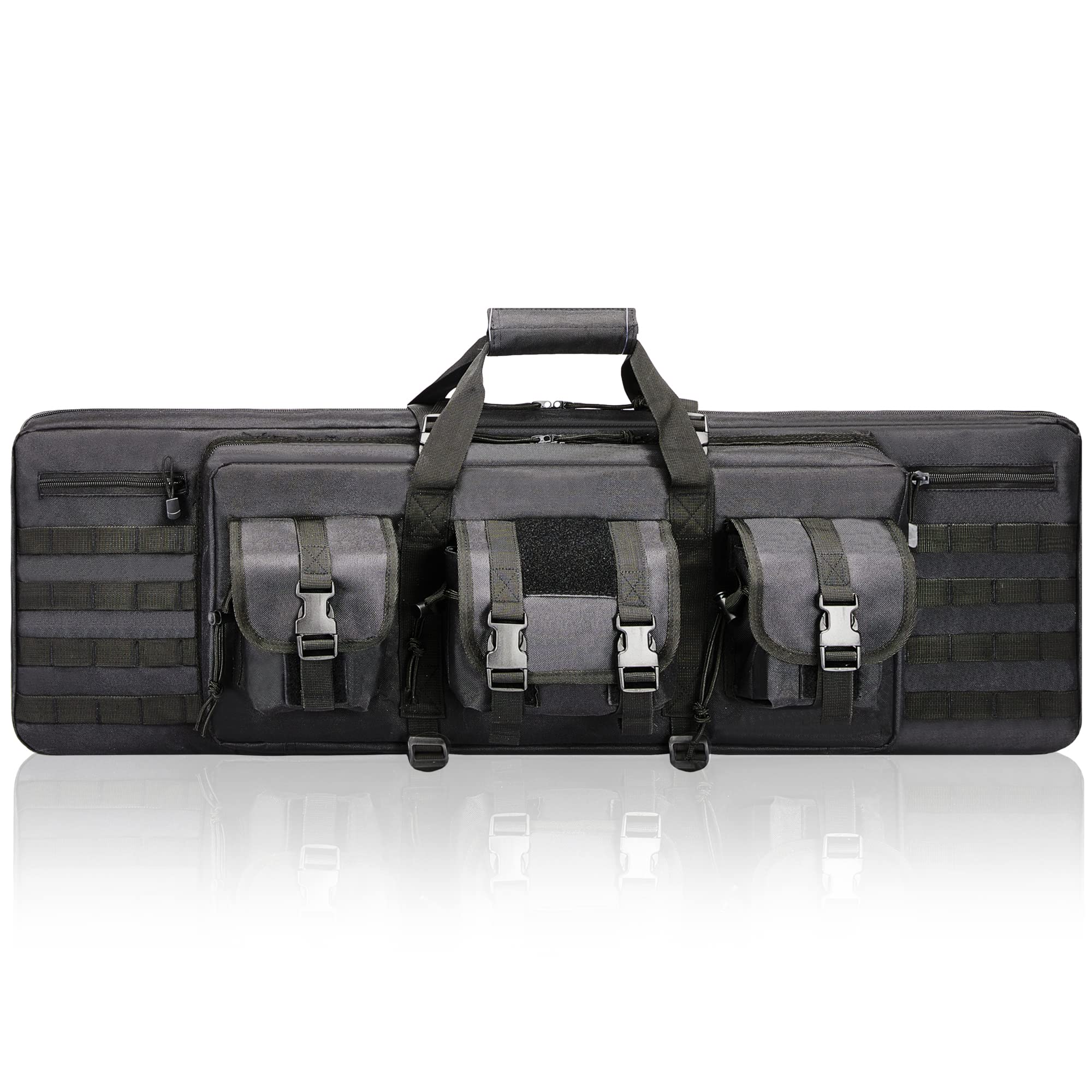 Dulce Dom Double Rifle Case Soft Padded Long Rifle Bag, Tactical Gun Case Storage For Shotguns Shooting Hunting Dual Carrying Ba
