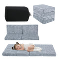 MeMoreCool Foldable Floor Mattress for Kids, Glow Dinosaur Trifold Mat, Kids Folding Mattress Portable Futon, Grey