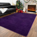 Przemy Washable Area Rug for Living Room Bedroom, 6x9 Feet Dark Purple Memory Foam Rug, Super Soft Modern Indoor Carpet for Kids