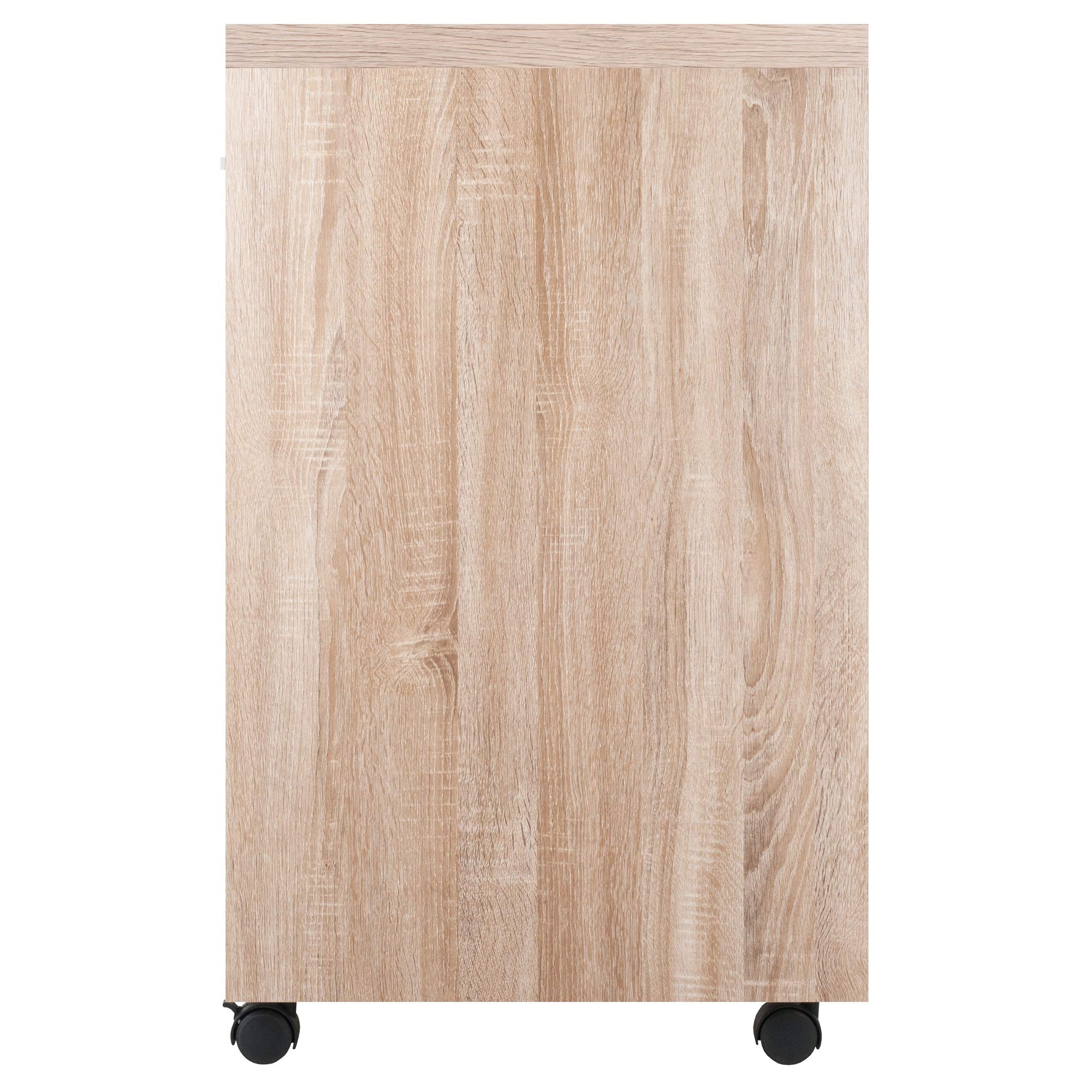Ergode Kenner Storage Mobile Cabinet | Versatile | Contemporary Design | Easy Mobility | Reclaimed Wood Finish | Linen White Facings | 1-Drawer | Locking Casters (18220-VV)
