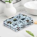 HOME COLORS.IN Quick Dry & Absorbent Cotton Hand Towel Set of 218 x 28 Inch  Funny Dogs Pattern  350 GSM  Multipurpose Terry