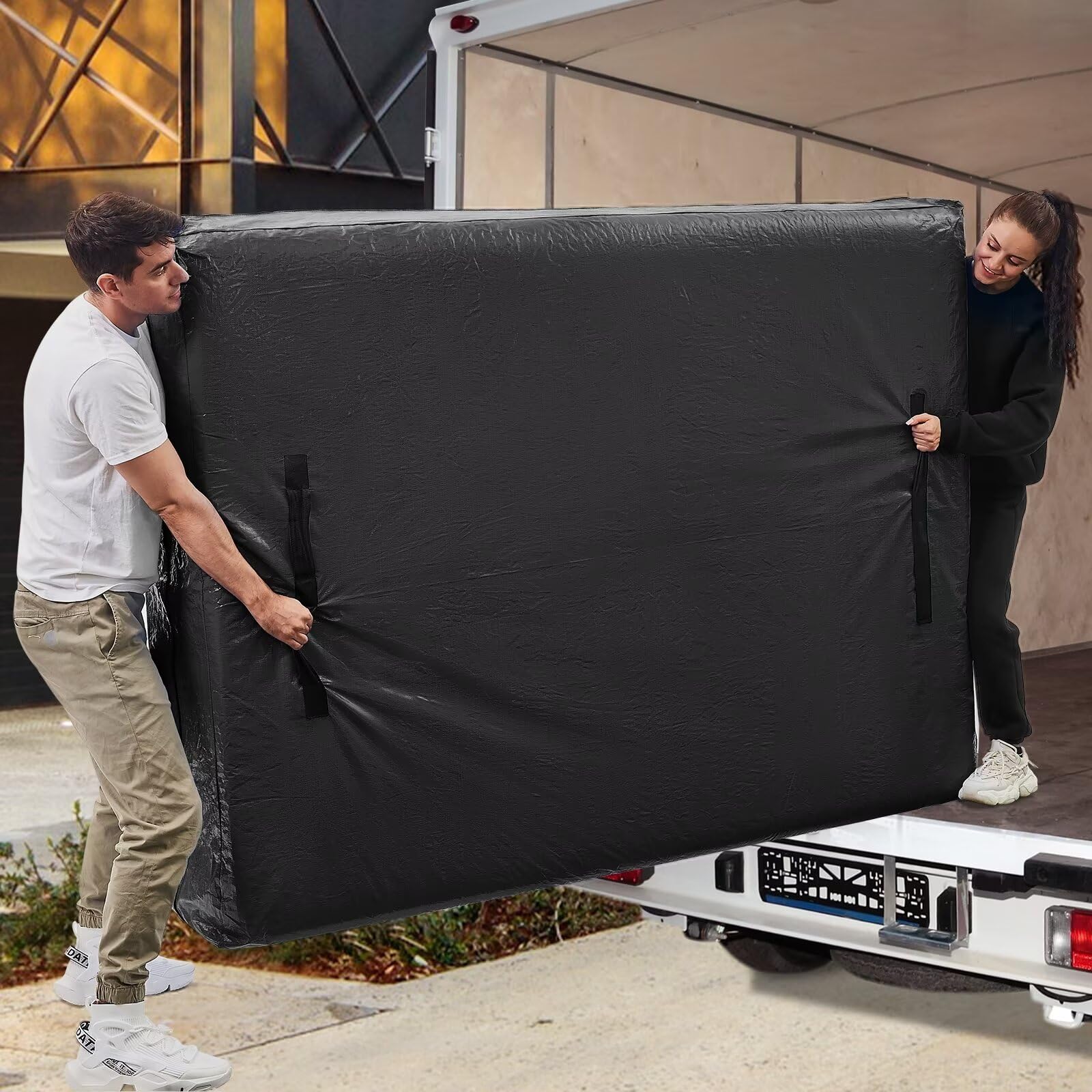 Mattress Bags For Moving, Betu Mattress Protector Waterproof Mattress Cover Cal King Size Storage Bags With 8 Heavy-Duty Handles