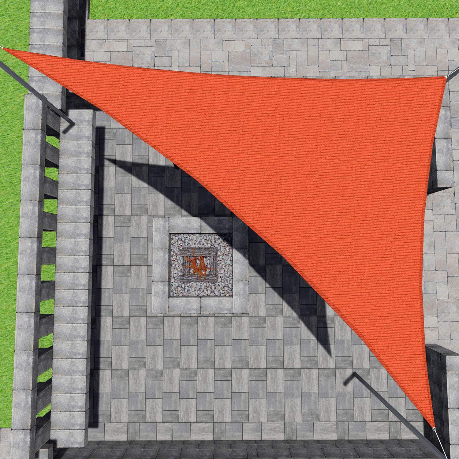 Patio Paradise 11' X 24' X 26.4' Orange Sun Shade Sail Right Triangle Shade Canopy Heavy Duty Pergolas Cover Cloth, Sunlight Blo