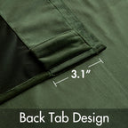 Miulee Velvet Curtains 96 Inches 2 Panels - Luxury Blackout Curtains For Bedroom Living Room Thermal Insulated Super Soft Window Drapes Rod Pocket & Back Tab, Olive Green, W52 X L96 Inches