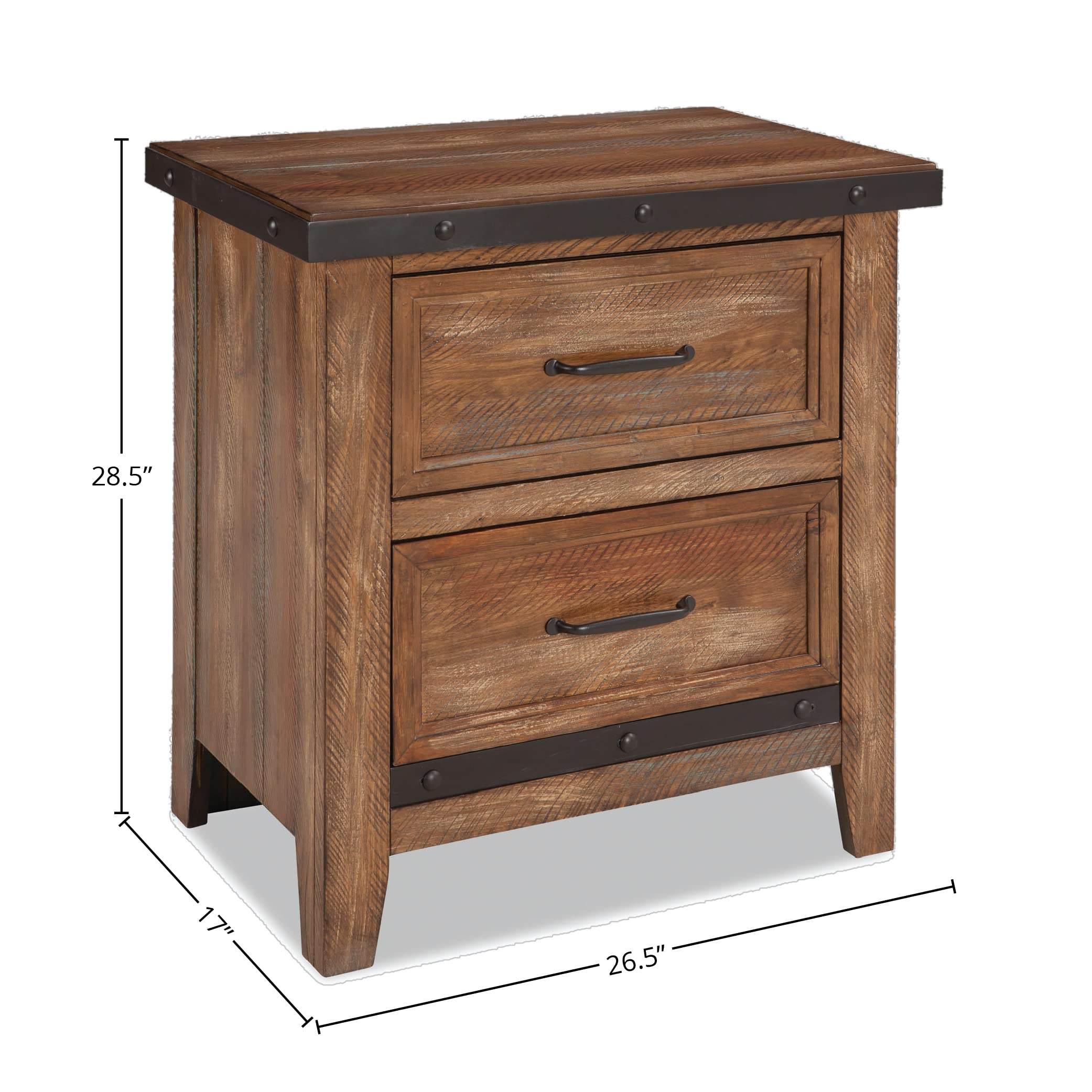 Intercon Taos Nightstand with 2 Drawers, Canyon Brown