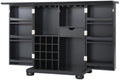 Crosley Furniture Alexandria Expandable Bar Cabinet With Storage Shelves, Drawer, And Wine Rack, Vintage Mahogany