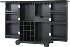 Crosley Furniture Alexandria Expandable Bar Cabinet With Storage Shelves, Drawer, And Wine Rack, Vintage Mahogany