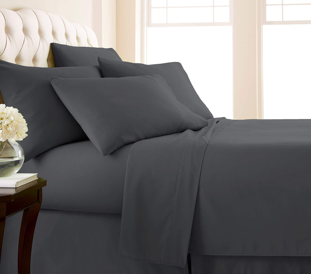 Southshore Fine Living, Inc. Extra Deep Pocket Cal King Sheets Set, 6-Piece Soft Grey Bed Sheets With 21' Deep Pocket Californi