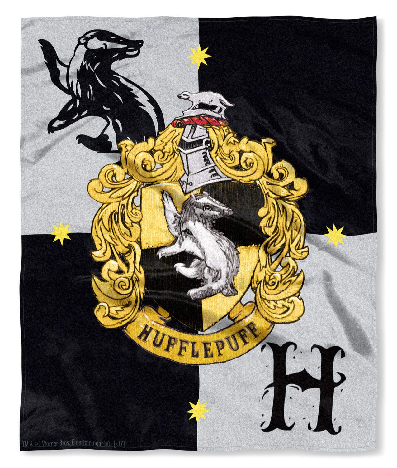 Harry Potter Hufflepuff House Crest Silk Touch Throw 50' X 60'- Hufflepuff