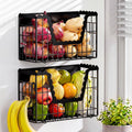 ElaraBerry 2 Set Black Magnetic Spice Rack for Refrigerator Scalloped