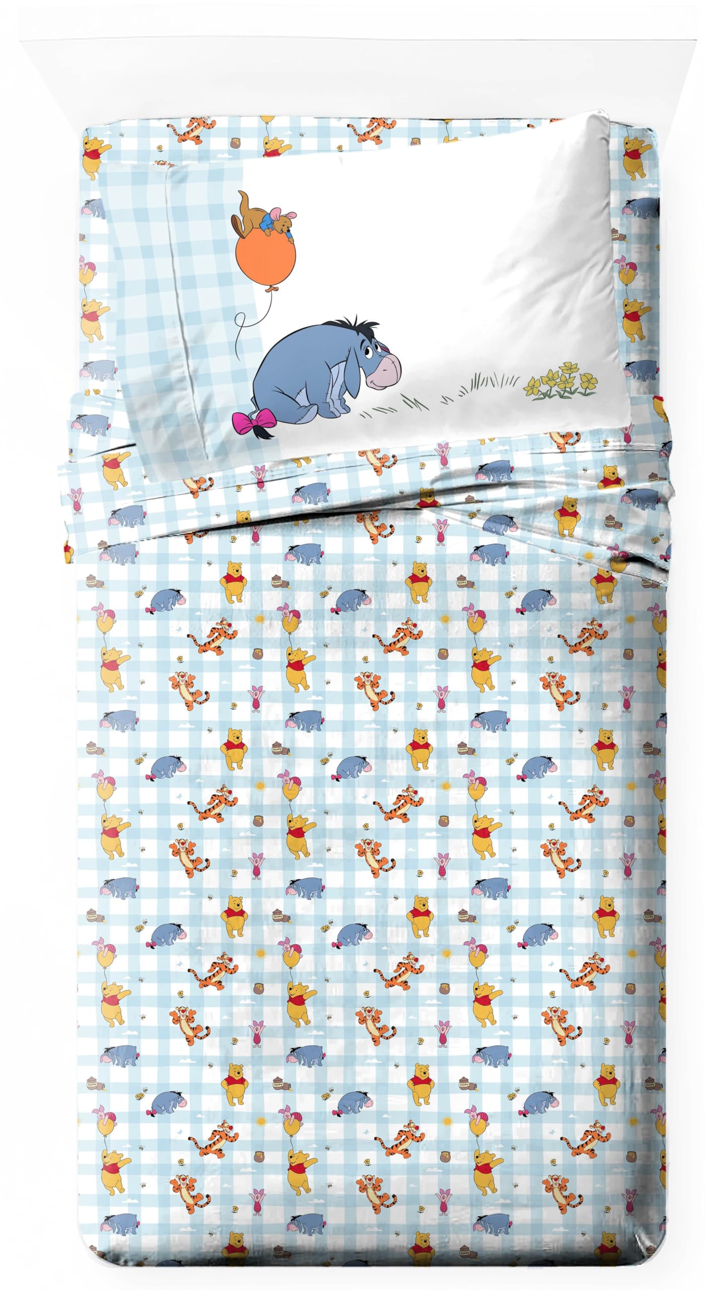 Jay Franco Kids Sheet Set with Fitted, Flat Sheets & Pillow Cover  UltraSoft Bedding with Pillowcase for Room Decor, White  W
