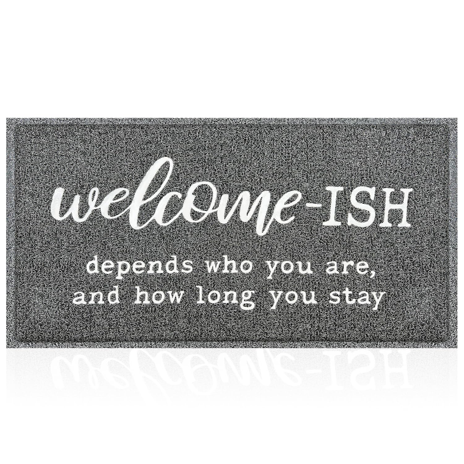 Jjuuyou Large Welcome Mats Front Door Mat Outdoor Entryway With Anti Slip Rubber Back Funny Indoor Welcome-Ish Depends Who You A