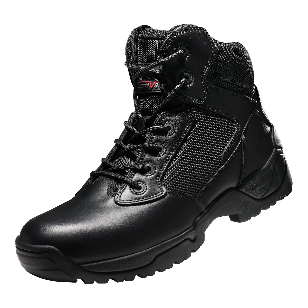 Nortiv 8 Mens Military Tactical Work Boots Side Zipper Lightweight Hiking Motorcycle Combat Boots Black 95 Wide Alloy-W