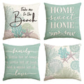 Avoin Colorlife Summer Take Me To The Beach Coral Starfish Throw Pillow Covers, 18 X 18 Inch Green Home Sweet Home Motto Blue Cu