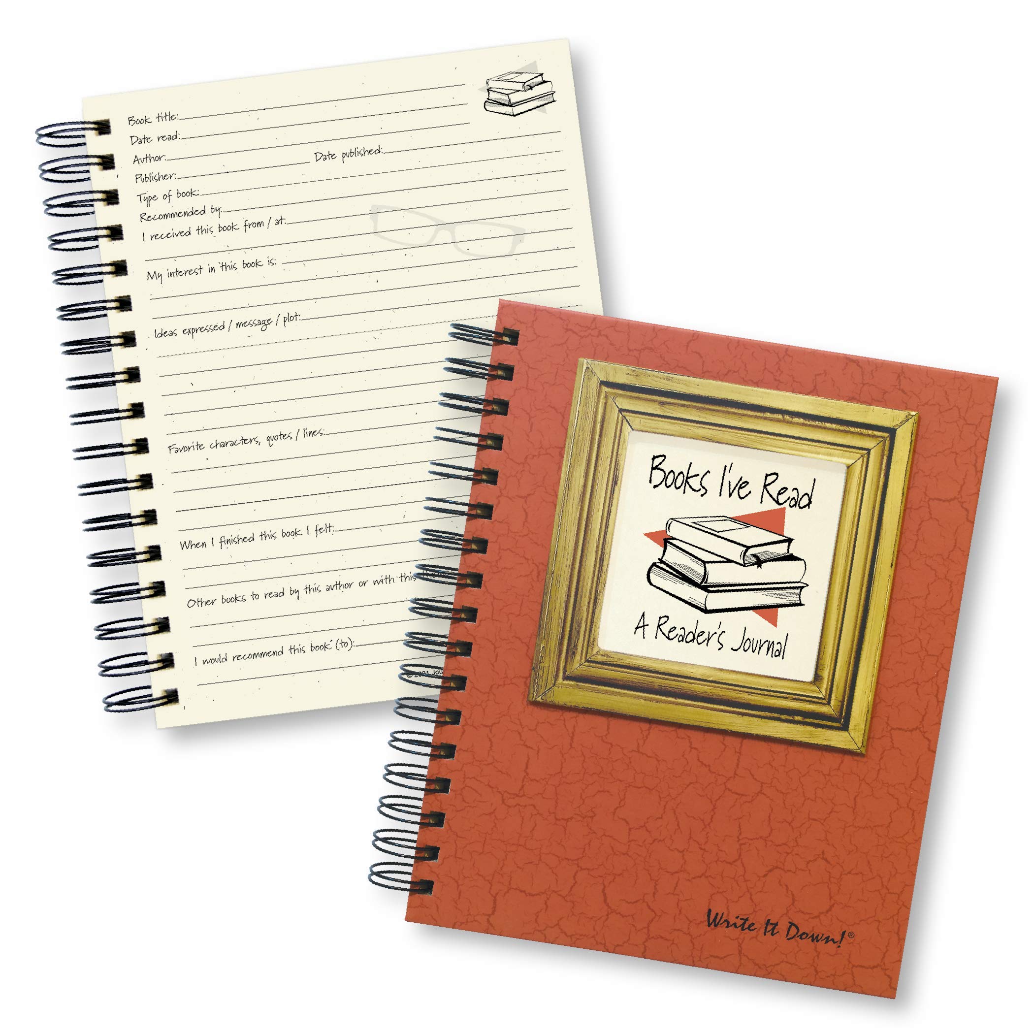 Write It Down Series By Journals Unlimited, Guided Journal, Books I'Ve Read, A Reader'S Journal, Full-Size 7.5'X 9', Orange Ha