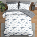 Pamnest Comforter Set Queen Size, Whale Jellyfish 7 Pcs Bedding For Kids And Adults, Shark Dolphin Octopus Bed Sheet Sets With F