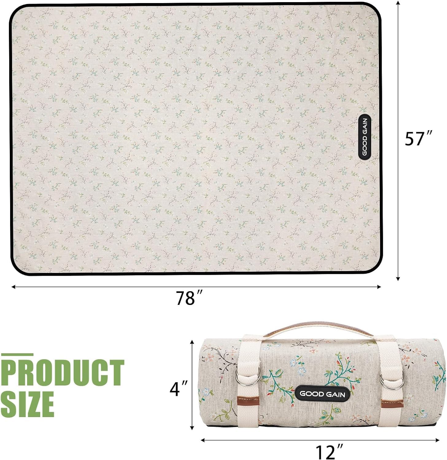 Picnic Outdoor Blankets Waterproof Extra Large - Beach Mat Sand Free Foldable With Carry Strap | Portable Camping Blanket | Park