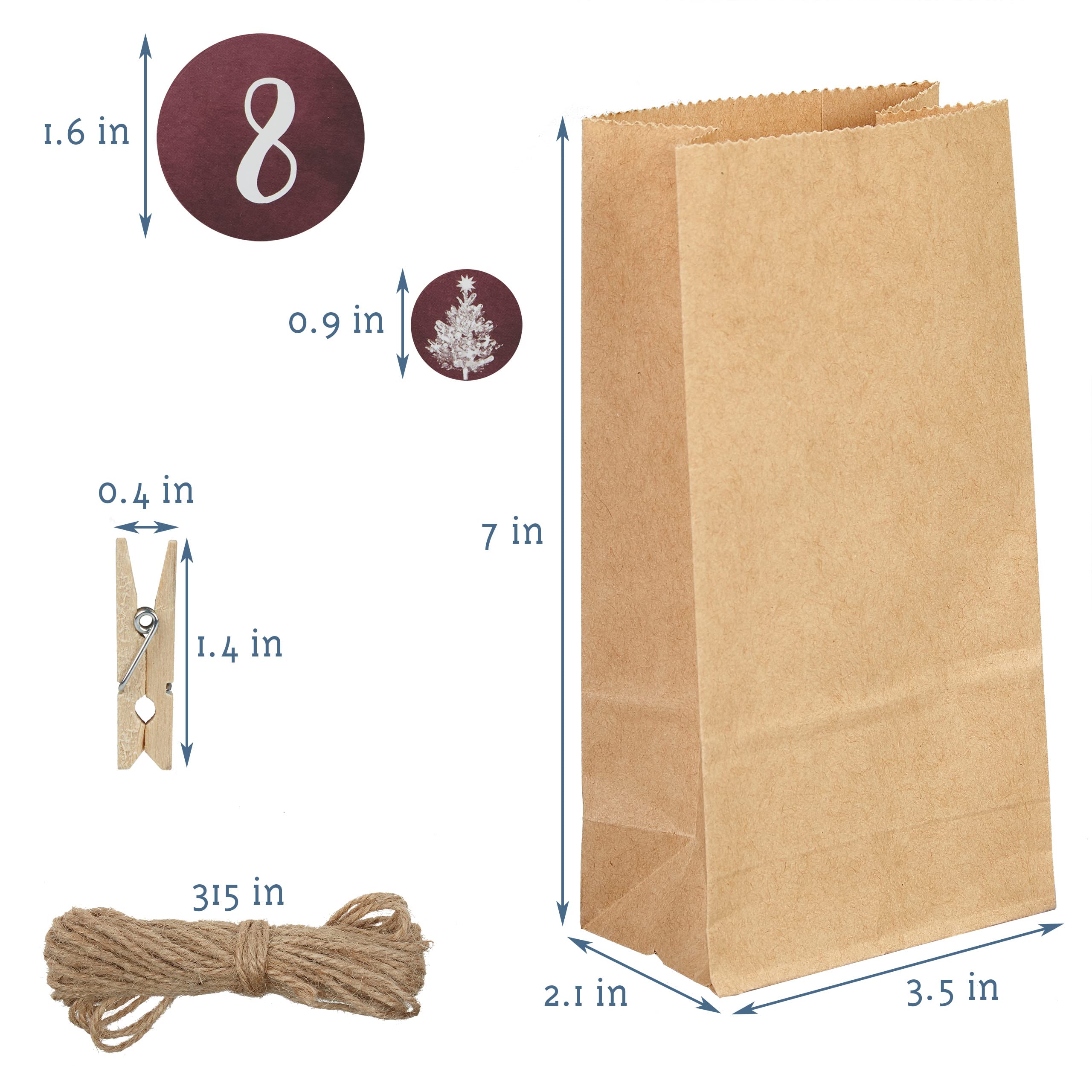 Diy Advent Calendar Kit: Beautiful Craft Advent Calendar 2022 With 24 Paper Bags And Sticker Paper With Designs - Empty Advent C