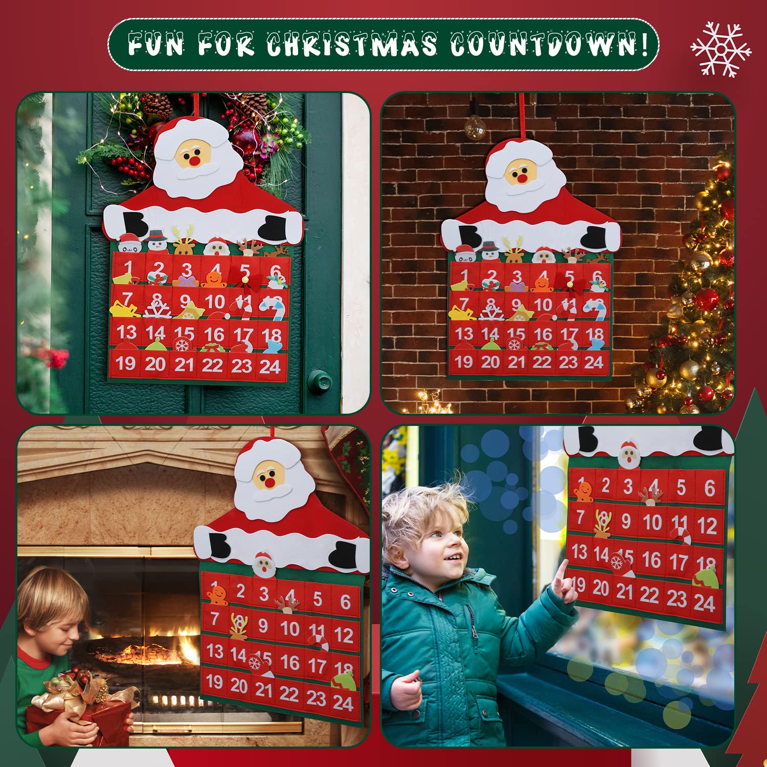 Toy Life Christmas Nativity Advent Calendar 2024 Kids Toddler Christmas Countdown Calendar Hanging Advent Calendar Santa Decorat