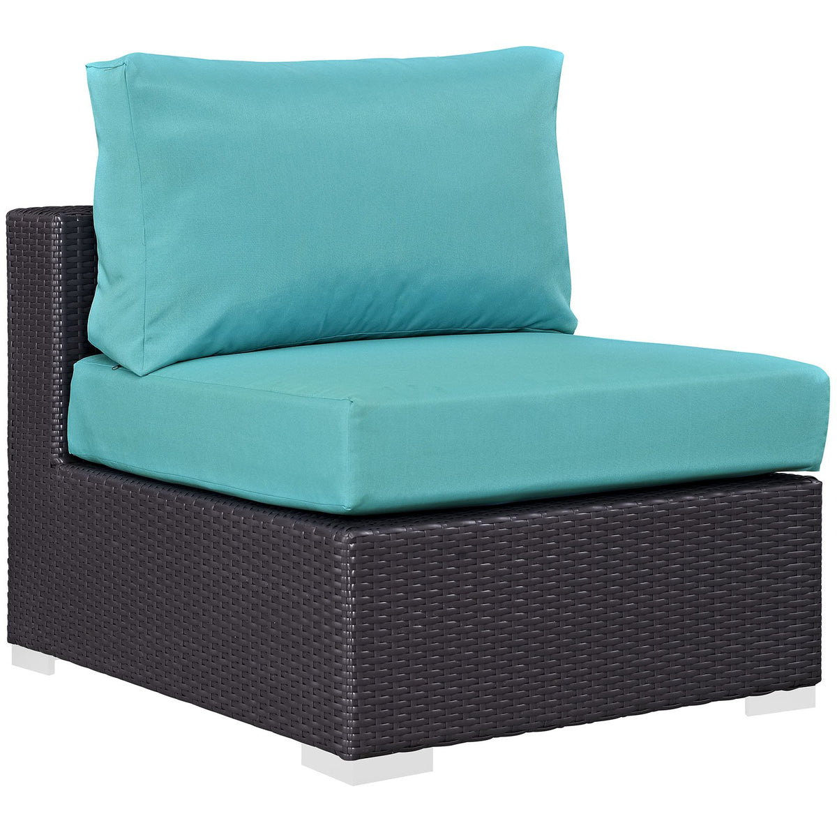 Modway , Armless Chair, Espresso Turquoise