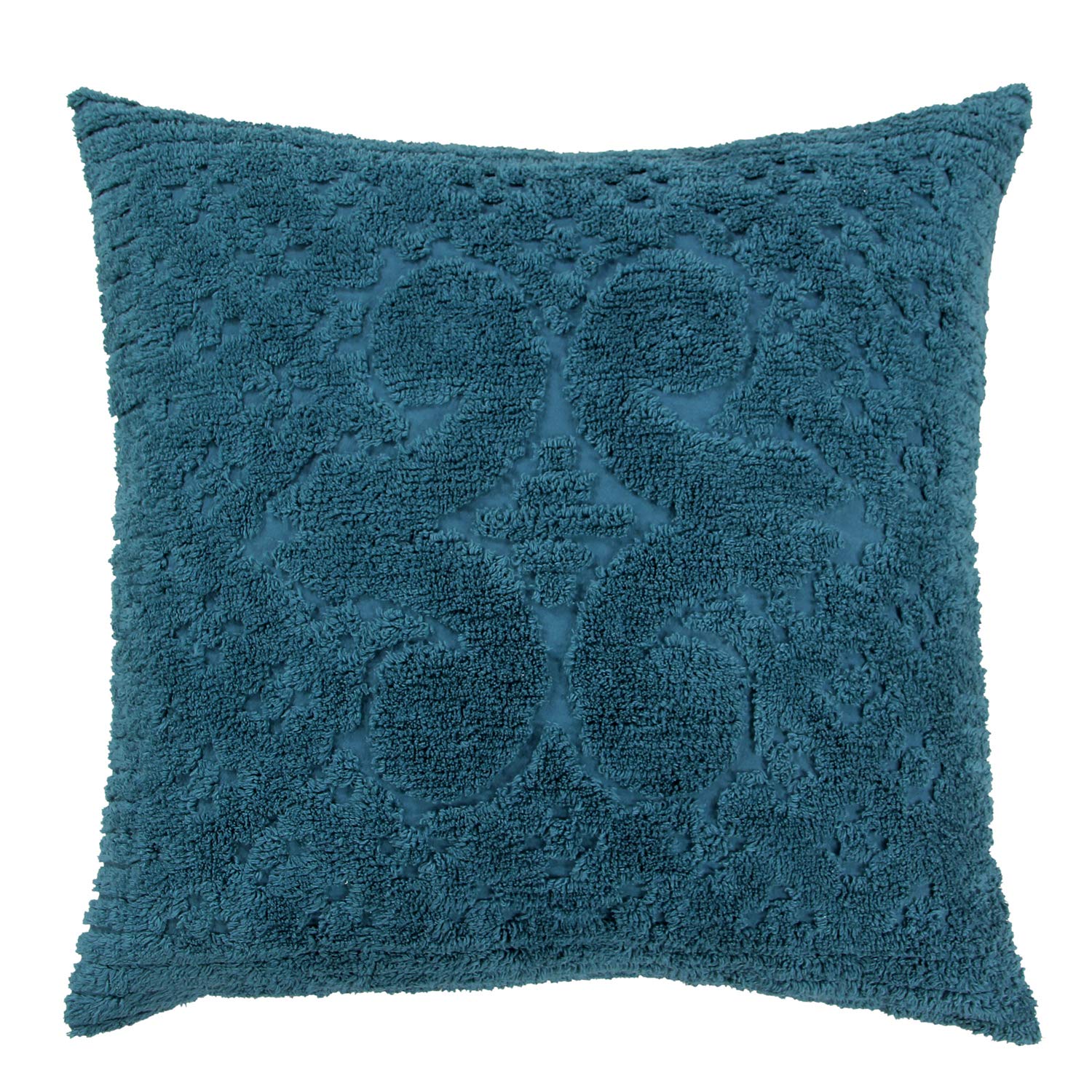 Better Trends Ashton – Luxurious 100% Cotton Tufted Euro Sham In Medallion Design, Super Soft & Lightweight, 26” X 26”, Teal