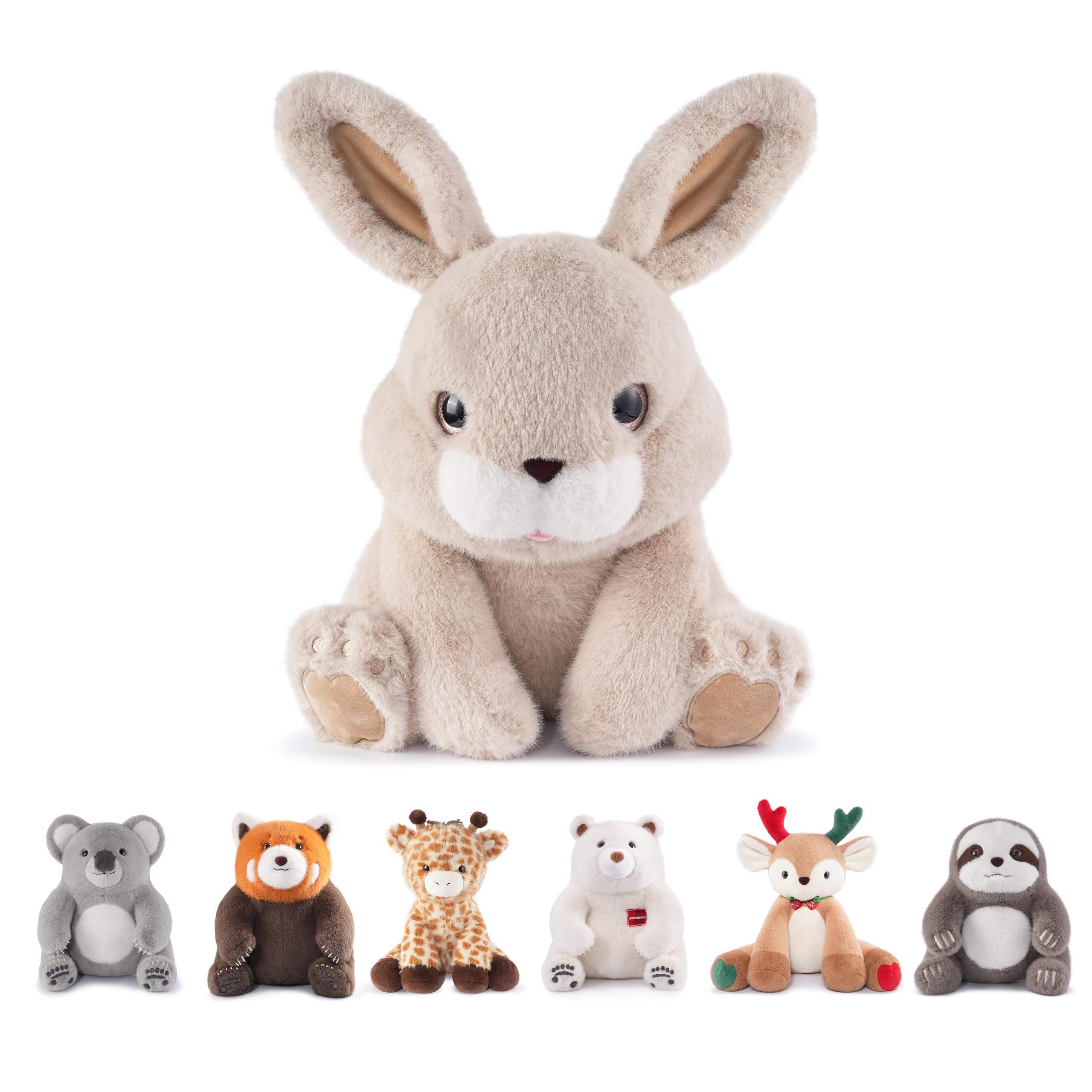 Niuniu Daddy 14' | 3.5 Pound Rabbit Weighted Bunny Stuffed Animals, Large Hugging Plush Animal Toys For Kids Adults Baby, Large