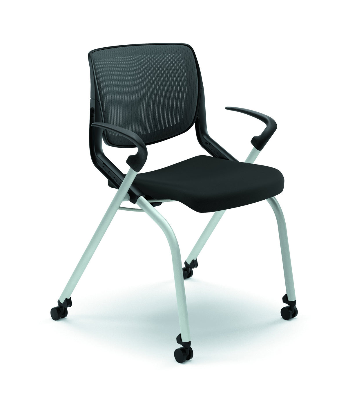 HON Motivate Guest Chair with Fixed Arms, Nesting Stacking Chair, Black (HMN2)