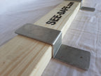 See-Safe Drop Open Bar Security Barn Door Lock Z Brackets Fits 2X4 Boards 2.5' 1 Pair Stopper Jammer Barricade