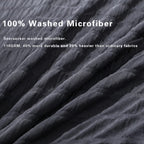 Avelom Seersucker Duvet Cover Set Queen Size (90 X 90 Inches), 3 Pieces (1 Duvet Cover + 2 Pillow Cases), Black Ultra Soft Washed Microfiber, Textured Duvet Cover With Zipper Closure, Corner Ties