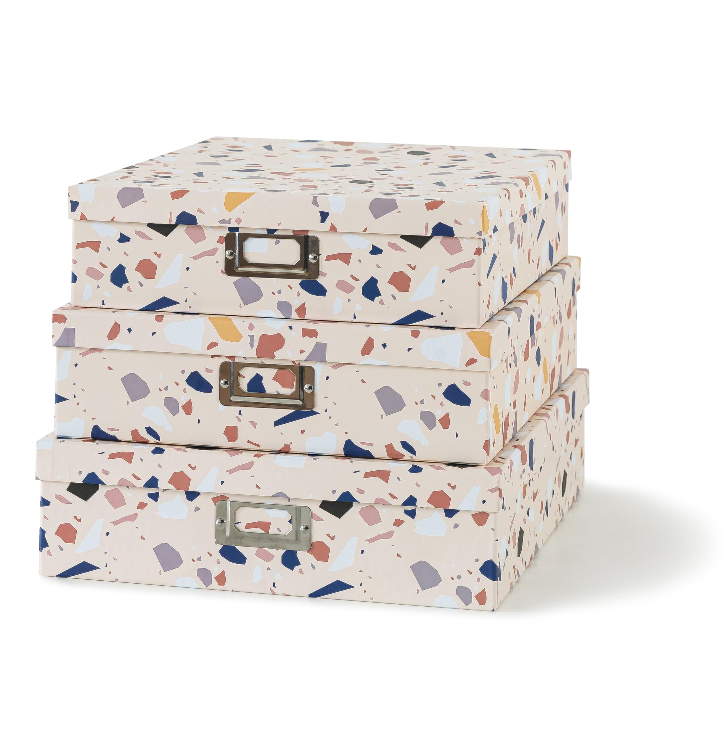 Soul & Lane Decorative Cardboard Storage Boxes With Lids for Home D  cor, Set of 3 Nesting Photo Storage Box Set for Organizing,